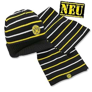 BVB Borussia Dortmund Winterset - 3-teiliges Set Mit Mütze, Schal & Handschuhen