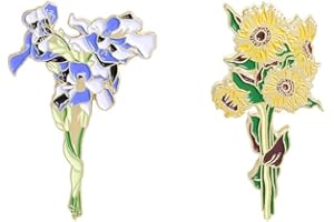 ERKIC Spille smaltate a forma di fiore iris girasole smaltato spilla fiori spilla per piante spilla bouquet spilla pianta cartone animato spilla spilla spilla gioielli pianta regalo per amante ragazza
