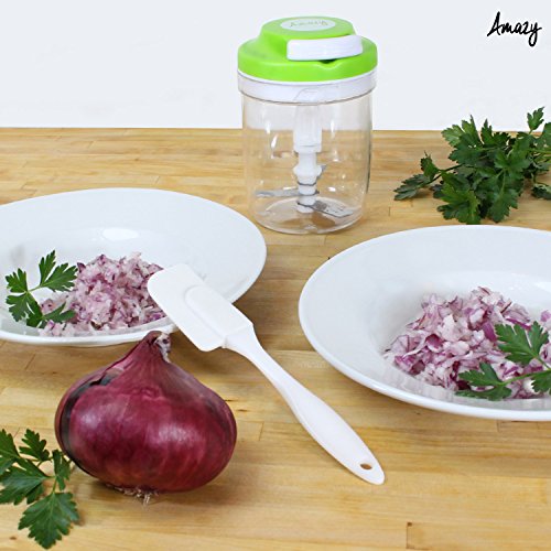 Amazy Gemüseschneider – Die perfekte Küchenhilfe zum Zerkleinern von Obst, Gemüse, Nüssen oder Kräutern (0,7 Liter) - 3