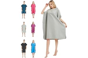 willceal Changing Robe Towel with Hood for Surfing Open Water Swimming Microfiber Wetsuit Changing,Quick Dry& Light Weight,One Size Fit All (Grey)