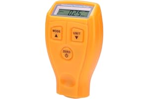 Nikou Misuratore di spessore del rivestimento - Mini tester portatile per vernici per auto LCD Rilevatore digitale a risparmio energetico che misura misuratore ambientale(Giallo)