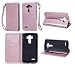 Produktbild Lonchee LG G4 Wallet Tasche Brieftasche Schutzhülle , geprägten Design Hochwertige PU Leder Folio Tasche Case Hülle im Bookstyle mit Standfunktion Kredit Kartenfächer (Rose Gold)