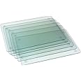 RnT Set Of 6 Tempered Glass Placemats Clear Rectangle Shaped Heat Resistant Kitchen Office Restaurant Living Room Household Essentials Shock Resistant Kitchenware Indoor & Outdoor 20x30cm