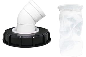 KATSIRO IBC - Filtro de Tapa de Nailon Lavable con Tapa para Tanque de Agua de Lluvia de 163 mm, Accesorio para Tanque de Agua de Lluvia IBC con Filtro de Red (45°)