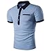 Produktbild Herren Tops T-Shirt,Dasongff Männer Freizeit Polo Shirt T-Shirts Kurzarm Slim Fit Sport Sweatshirt Tops Oberteile Sommerbluse Polohemden (XL, Blau)