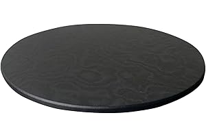 Tesytto rutschfeste Wasserdicht Tischdecke, 120 cm Elastische Rund Gartentischdecke Abwischbar Waschbar für Restaurant, Partys, Heimküche, Abendessen bei Kerzenlicht (schwarz)