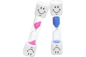 BODIIWULIU 2 PCS Sabliers Minuterie Horloge de Sable Hourglass avec Le Visage Souriant, Horloge à Sable Sablier pour Enfant, pour Jeux,Cuisine, Exercice,Etude,Brossage etc(Rose et Bleu,3 Minutes)