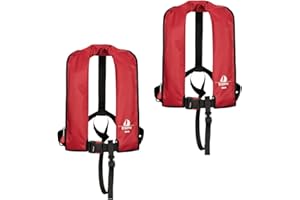 12SKIPPER Set di 2 Giubbotti Automatici da 12 Miglia per Salvataggio, Diversi Modelli, Rot, 165N