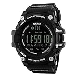 SSQ-CXO Sportuhr der Männer, Verbesserte Bluetooth Wasserdichte elektronische Uhr Intelligente Schritt-Zähler-Anzeigen-Uhr-Unterstützung Ios Android-Plastikbügel-beiläufige Armbanduhr