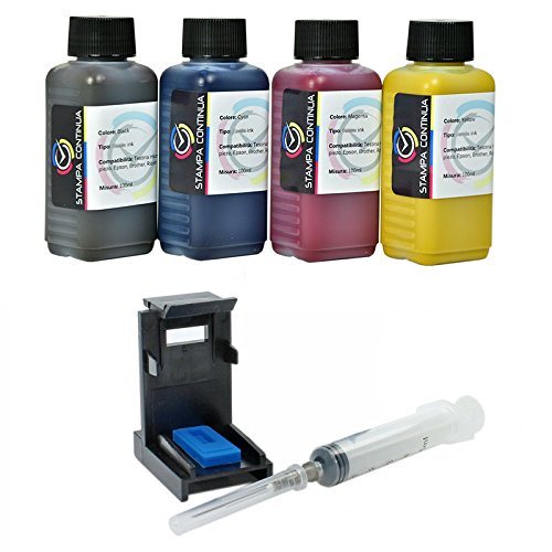 ?it ricarica cartucce HP N° 302, 302 XL nero e colore, Inchiostro Stampa Continua di altà qualità + refill clip per stampante OfficeJet 3832 All-in-One