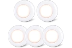 STAR-SPANGLED Lampki nad kran ze wzorem gwiazdy, minilampka nocna dotykowa, lampki LED, podszafkowe lampki zasilane bateriami, dla majsterkowiczów, kolor ciepła biel, opakowanie 5 sztuk