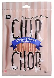 Chip Chops Chicken & Codfish Sandwich, Dog Treat, 70g, Optimum Health Formula