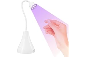 ANGNYA Mini Lampada Led Unghie,Lampada Unghie Professionale 18W Lampada Unghie UV Led Ruotabile a 360° Senza Batteria, Bianco