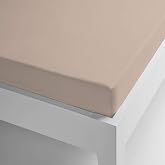 Miracle Home. Fitted Sheet 100% Brushed Microfibre, Adjustable, Elastic and Anti-Peeling, 135 x 200, 135 Bed, Beige