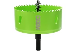 CSOOM 100 mm M42 Bi-metalowa otwornica koronka wiertnicza do prac w płytach gipsowo-kartonowych, tworzywie sztucznym, drewnie, cienkim metalu, cienkiej blasze stalowej, wydajne narzędzie wiertnicze