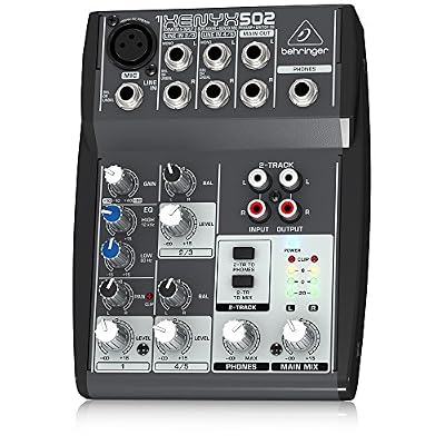 Behringer XENYX 502 Table de mixage Egaliseur bi-bande 2 Entrées micro 550 g