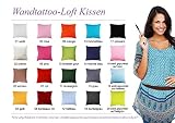 Wandtattoo Loft® bedrucktes Kissen „Niedliches Faultier am Ast mit Spruch“ aus Baumwolle 40 x 40 cm mit Füllung und hochwertigem Aufdruck / Anchor / Farben wählbar / waschbar / 20 Stoff weiß hellgrün gep. + Motiv - 2