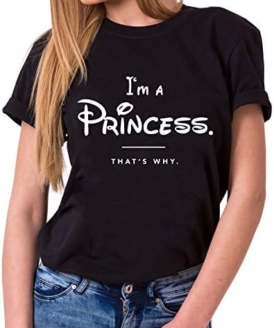 Sambosa I´m a Princess Trendy Ladies T-Shirt Cotton with Print, Farbe2:Schwarz;Größe2:XXX-Large