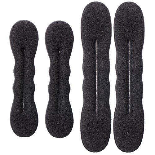 Travelmall 4 Pieces Hair Magic Sponge Bun Shapers Donuts Hairstyle and Ponytail Tools(2 Large and 2 Small)