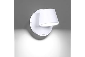HAWEE Moderna Applique da Parete LED Lampada da Lettura da Parete 350° Orientabile Stile Nordico Faretto da Parete LED Lampada da Parete per Camera da Letto Soggiorno Corridoio Scale