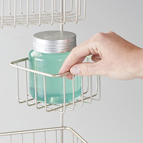 mDesign Duschablage zum Hängen über die Duschtür – praktisches Duschregal – ohne Bohren zu montieren – Duschkörbe zum Hängen aus Edelstahl – für sämtliches Duschzubehör - 7