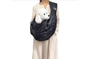 CYBERNOVA Small Pet Dog Cat Sling Carrier for 3-15lbs, with Pocket,Hand-Free Pet Bag Dog Cat Puppy Carry Bag for Travel and Walking Outdoor (Black)