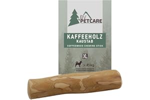 BV Petcare® | Huesos para masticar y juguetes para perros hechos de madera de café, juguetes para perros 100% naturales, cuidado dental, palo de masticar para perros (XS - para perros de más de 45 kg)