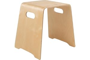 Home4You Sitzhocker - Stapelbar - Belastbar bis 80 kg - 47 x 45 x 42 cm - Braun - Birkenholz - Stapelhocker Holzhocker