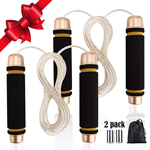 CICADAS Corda per Saltare(2 PCS)-Veloce Speed Rope,Corda Metallica Regolabile in PVC e Comode Impugnature in Gommapiuma,Cuscinetti Sfera,Esercizi per Adulti e Bambini