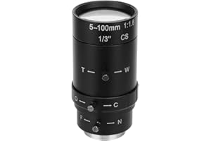 HOPCD 1.3MP Zoom Camera Lens 5-100mm CS Mount Aluminum Alloy CCTV Camera Lens for Security Camera