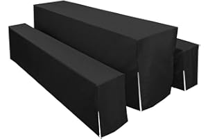 ‎MODERNO MODERNO blickdichte 3tlg. Hussen für Festzeltgarnituren 50er Bierbank Hussen in Schwarz - Bierzeltgarnitur Bierbank-Hussen & Biertisch-Husse Set