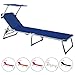 Produktbild Sonnenliege Alu Sylt mit Sonnenblende faltbar blau - Gartenliege Sonnenliege Liegestuhl
