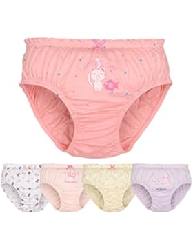 Allmeingeld Mädchen Katze Unterhosen 100% Baumwolle Unterwäsche 5er Pack Schlüpfer Set Rosa für Kinder 2-8 Jahre