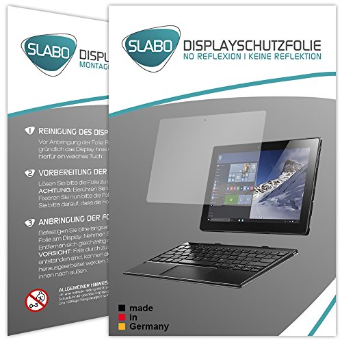 2 x Slabo Displayschutzfolie Lenovo Miix 310 Displayschutz Schutzfolie Folie "No Reflexion|Keine Reflektion" MATT - Entspiegelnd MADE IN GERMANY
