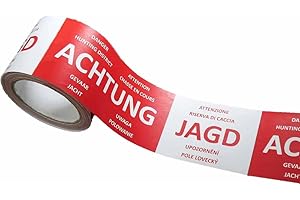 PRIOTEC GMBH Absperrband ACHTUNG JAGD Warnband -International- Deutsch mit 6 Übersetzungen