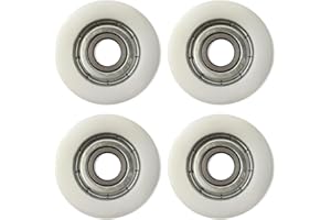 OKODOKO 4pcs 8 x 32 x 12mm Roller Idler Bearing Pulley Sliding Conveyor Wheel White 608Z