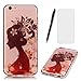 Produktbild Lotuslnn iPhone 6/6S Hülle,[Belle fille]Light and dick TPU Silikon Transparent Case für iPhone 6/6S (Schutzhülle+ Stylus Stift+Tempered Glass Protective Film)