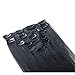 Lina Silky Soft Human Hair Women Clip In Straight Extensions Hairs #01 Jet Black