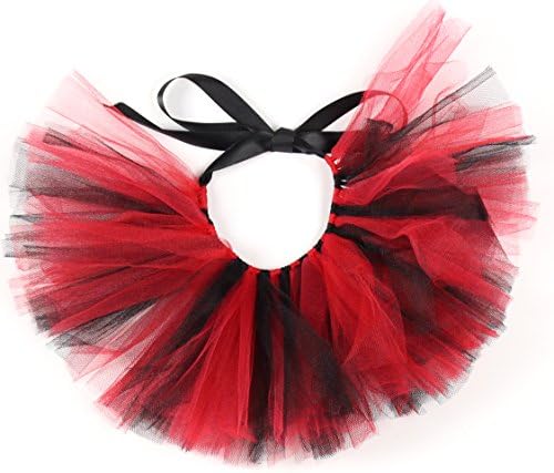 Pawpatu Team Spirit Tulle Tutu for Medium Dogs, Handcrafted in USA, Red and Black