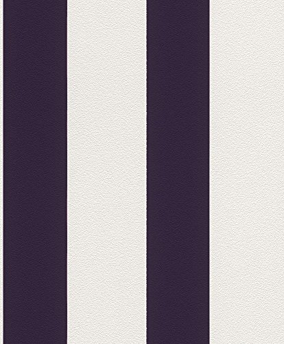 Vliestapete Streifen Gestreift weiß lila Tapete Rasch Prego 700282