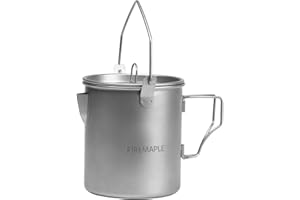 Fire-Maple Alti 900ml Camping Titanium Cup | Portable Titanium Mug with Measurement Marks | Ultralight Camping Picnic Water Coffee Cup with Foldable Handle