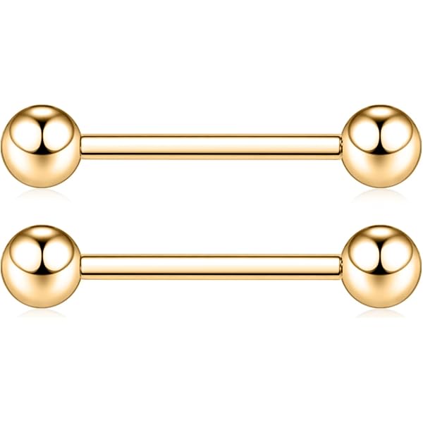 FECTAS Barre Langue Titane Grade 23 – Bouclier Mamelon Fileté Externe 14G/16G – Bijoux Piercing Hypoallergénique