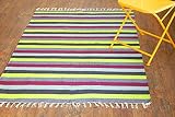 Alfombra de tejido reversible tejido 100% algodón orgánico con tintes...