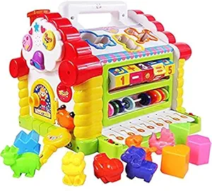 Popsugar Baby's Activity Cube Toddler Educational Toy Multipurpose Early Learning Game Play Center, Multicolour