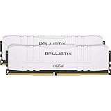 Crucial Ballistix BL2K8G32C16U4W 3200 MHz, DDR4, DRAM, Desktop Gaming Memory Kit, 16GB (8GB x2), CL16, White
