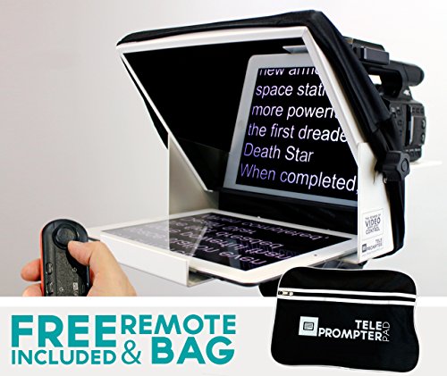 Preisvergleich Produktbild TeleprompterPAD iLight Pro 10'' weiß - 100x100 Aluminium Profi robust (No Kunststoff zerbrechlich). kompatibel mit iPad / Android. Handy multicamera. HD beamsplitter Glas. Hohe Qualität. Made EU