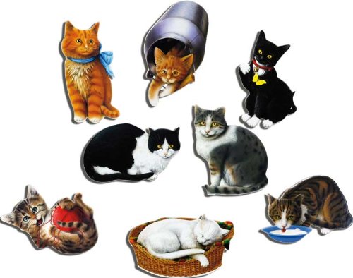 Magnettafel Katze – Mediterrane Design Metall Magnetpinnwand 60×40 cm – Memoboard Pinnwand mit Motiv: Tiere Haustiere Katzen Finca – inkl. 8 Magnete Katzen für Magnetwand – Original GUMA Magneticum® - 3