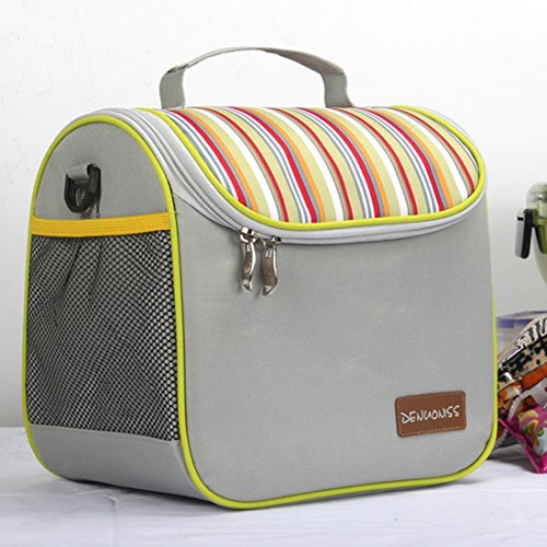 Wankerl, borsa frigo a isolamento termico in tessuto Oxford, con tracolla, ideale per la conservazione del latte materno e del pranzo Grey