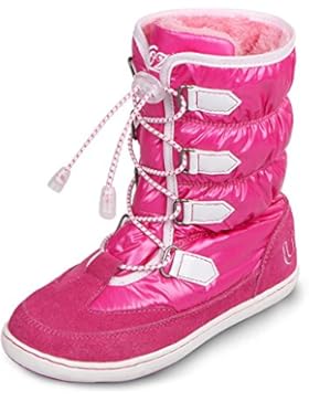 SANSEIJH Mädchen Unisex Kinder Warm gefütterte Schneestiefel Winterstiefel