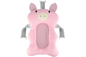 Soapow Baby Bath - Cojín de baño para bebé, cojín para bañera de bebé, cojín antideslizante para recién nacido, color rosa